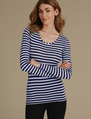 Heatgen&trade; Thermal Long Sleeve Striped Top